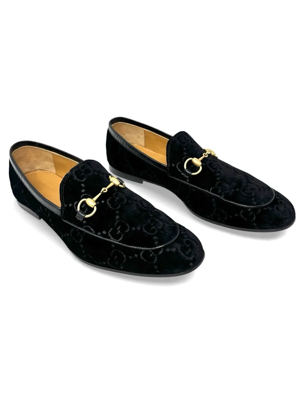 Gucci Jordaan GG Velvet Horsebit Loafers Black Nero/Nero Men’s Size 9.5